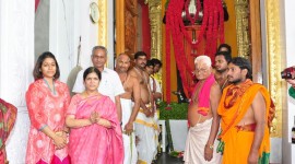 Chiranjeevi Family at Film Nagar Hanuman Temple