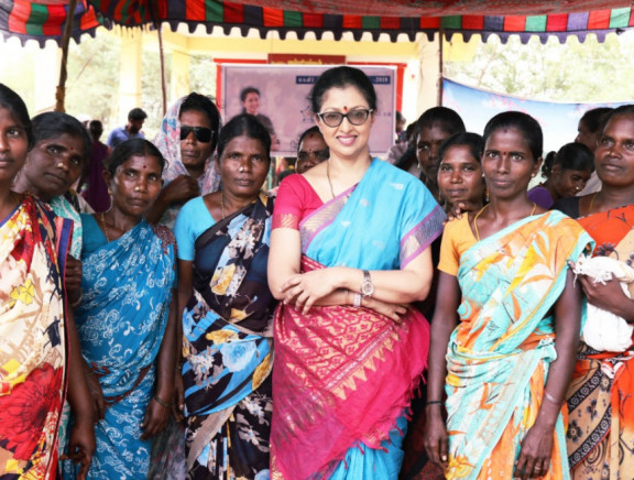Gauthami celebrated Women's day with Village women.