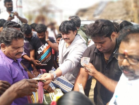 Prashanth and Thiagarajan Comforts The Gaja Cyclone Victims