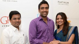 Ravichandran Ashwin and Prithi Narayanan Launch GRT Platinum Bangles Collection