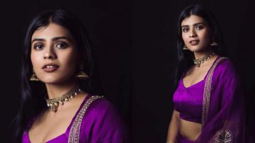 Hebah Patel being a dreamy muse in purple