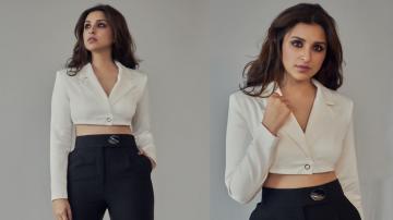 Parineeti Chopra looking lustrous in monochrome separates outfit