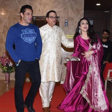 Preity Zinta had fun at the Diwali party thrown by producer Ramesh Taurani wearing this pink sharara ensemble from Manisha Malhotra - Fashion Models