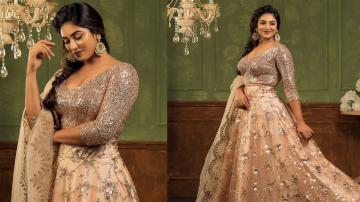Indhuja Ravichandran in sparkling Diwali outfit 