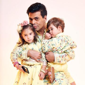What really had us is that Karan Johar's babies Roohi and Yash Johar were twinning with him - Fashion Models