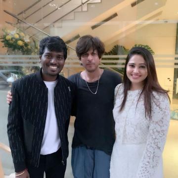 Priya Atlee accompanied her husband to a meeting with Shah Rukh Khan wearing this lovely white ensemble from Pankaj and Nidhi - Fashion Models