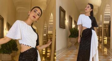 Karishma Kapoor's monochrome dress is not monotonous