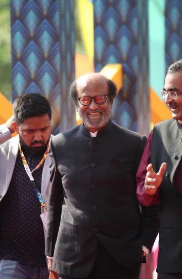 Rajinikanth, named the icon of the IFFI golden jubilee, was wearing a very Indian looking black suit from Herringbone and Sui - Fashion Models