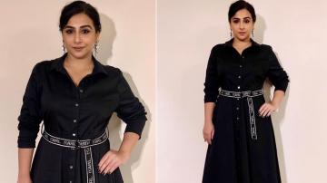 Vidya Balan ready for the day in a black outfit