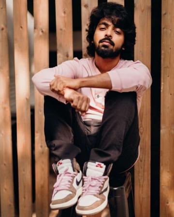 Stylist Roofa had GV Prakash in a baby pink T-shirt, with matching shoelaces on his chunky athleisure shoes. - Fashion Models