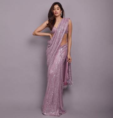 The lavender sequined saree is a glittery, starry number that needs no add-ons - Fashion Models