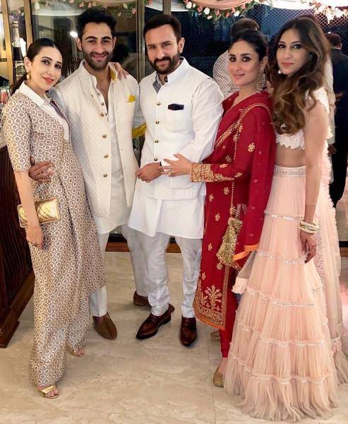 The lady attended a relative's wedding along with Saif Ali Khan who was also wearing a suit from Raghavendra Rathore - Fashion Models