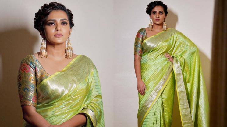Parvathy's green saree is an any-day-brightener 