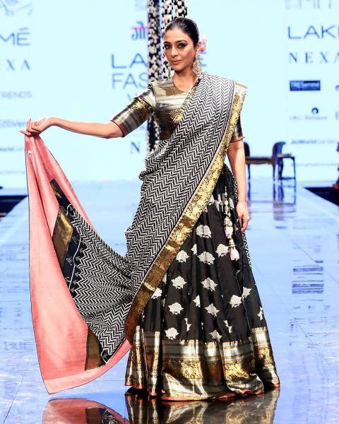 The pallu of the lehenga has its own personality, what with the pink and gold border - Fashion Models