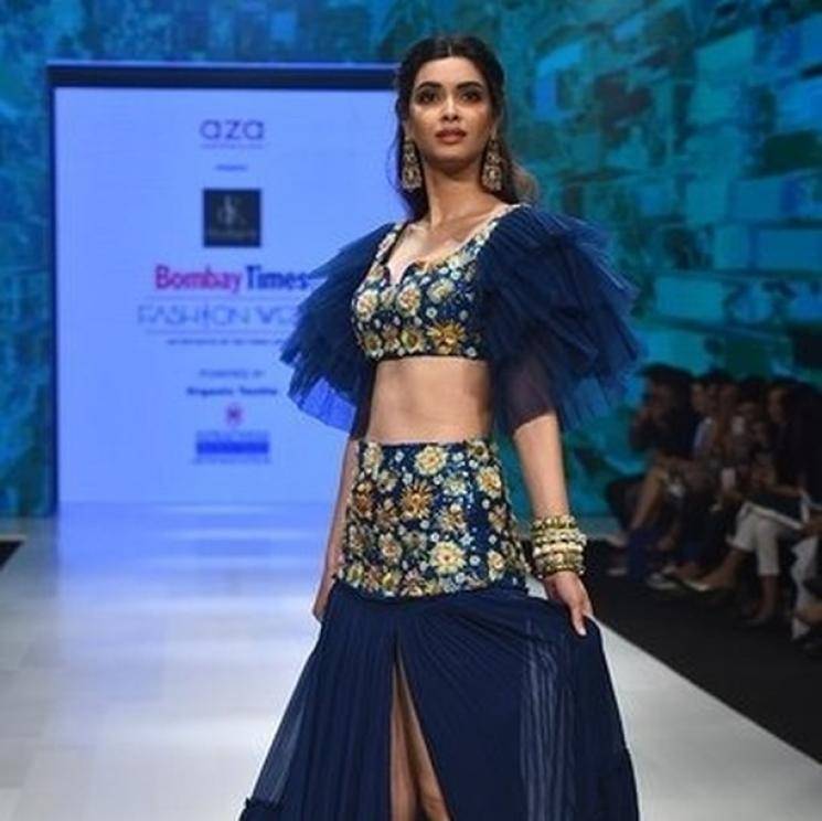Diana Penty wore this peacock-inspired outfit from Aza Fashions at the Bombay Fashion week and we can't but call her princess Jasmine's sister - Fashion Models