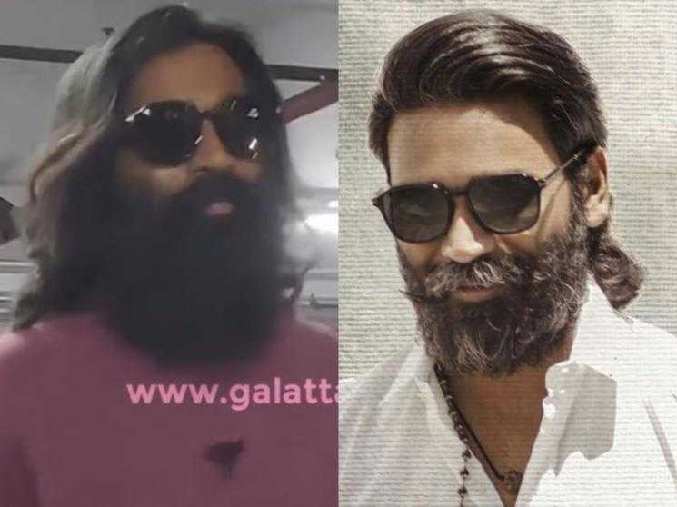 Captain miller actor dhanush in new look in mumbai airport viral photos