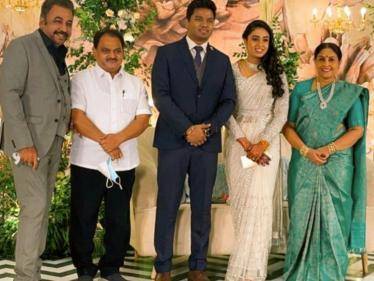 popular tamil celebrity couple saranya ponvannan daughters wedding reception
