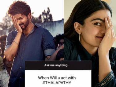 rashmika mandanna answers fan question about acting with thalapathy vijay