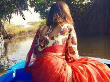 popular young tamil actress keerthi pandian beach photoshoot photos goes viral