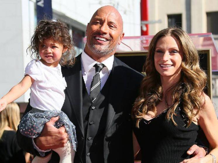 Dwayne The Rock Johnson and his family on 