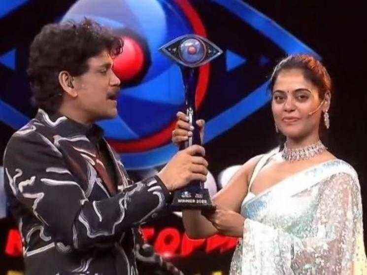 Bigg Boss Telugu Non-Stop finale - Tamil actress Bindu Madhavi wins the title and lifts the grand trophy